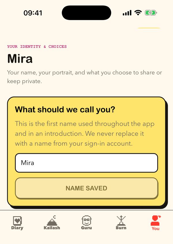 The You screen of the app