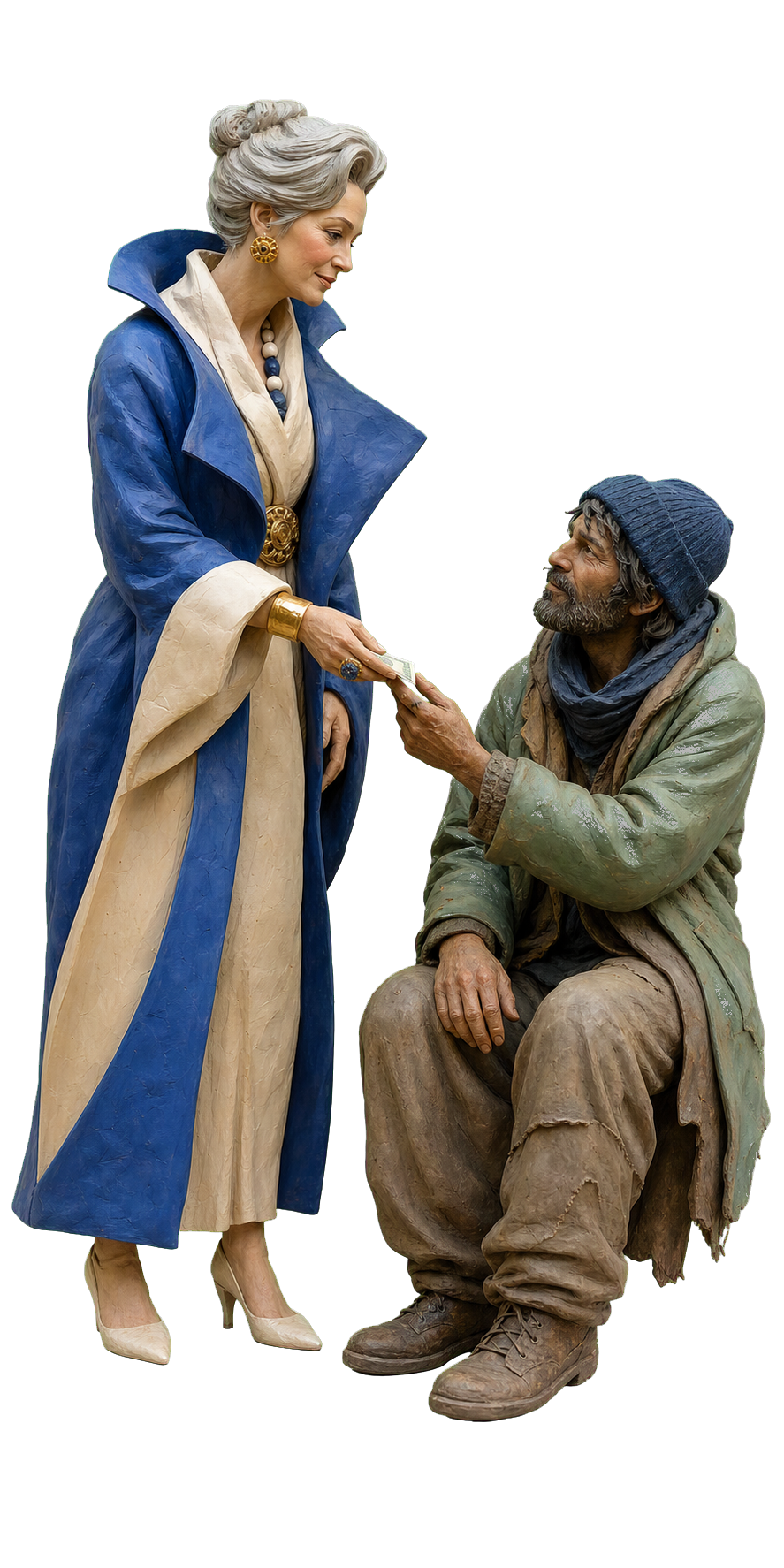 A sculpture of an open hand